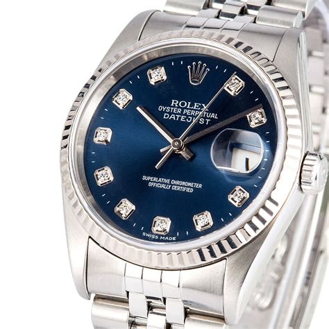 rolex datejust 16234 blue dial|rolex datejust 16234 diamond.